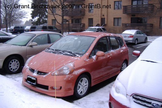 our new '07 Honda Fit, with snow