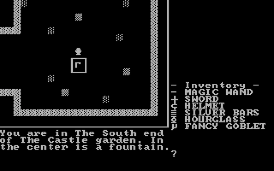Castle Adventure screen: South Garden